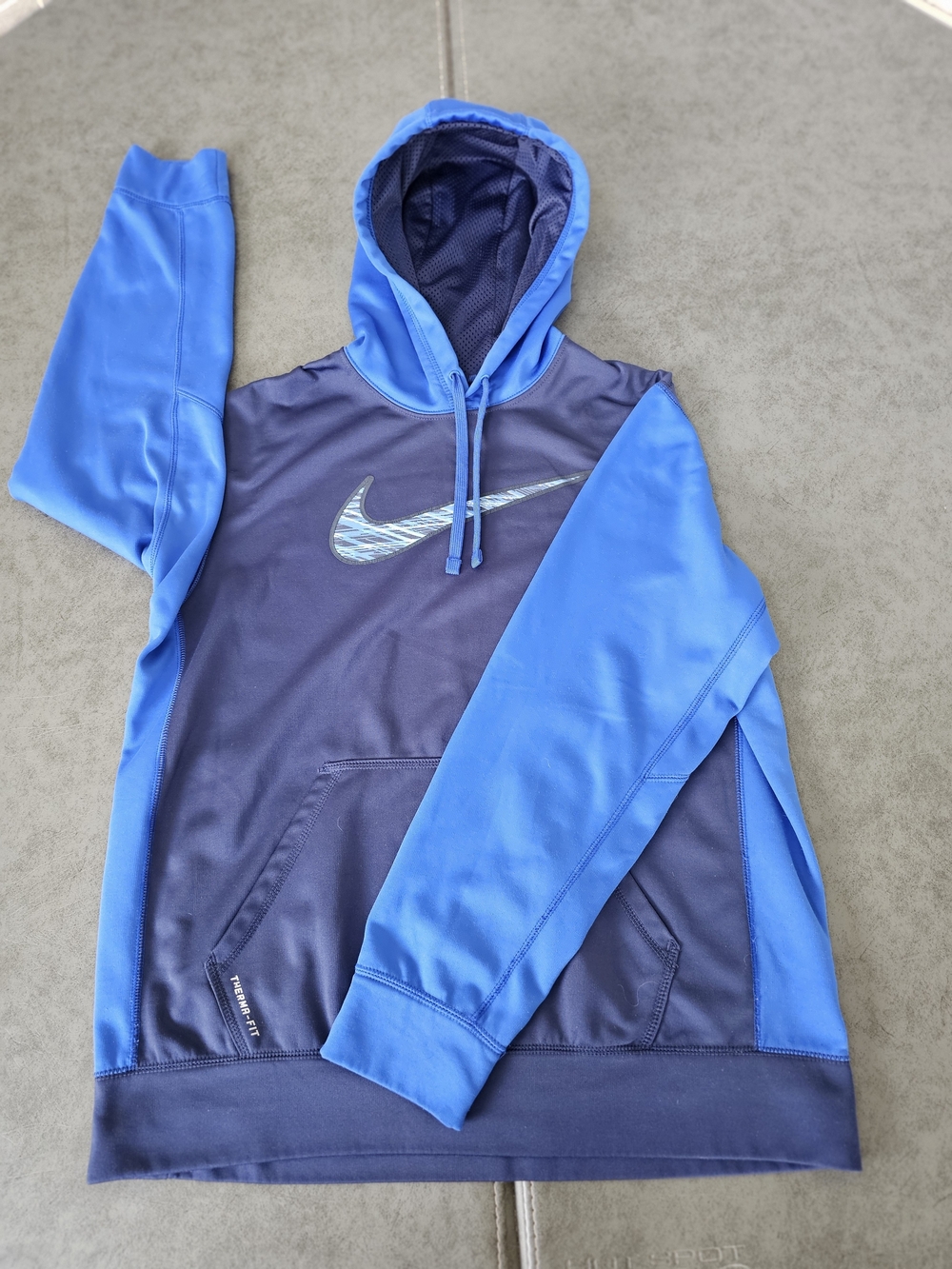 Nike Blue Two-Tone Swoosh Hoodie Men's Size Large